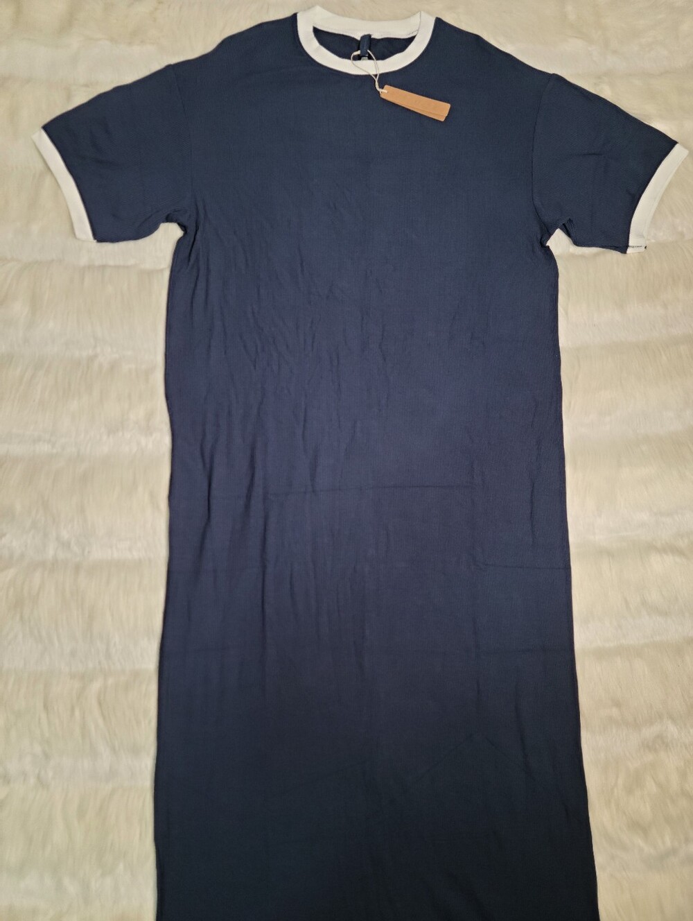 SKIMS Soft Lounge Dress Oversize Loose Blue Navy Women XXS NEW